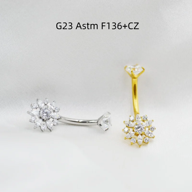 venta-al-por-mayor-de-10-piezas-de-joyeria-corporal-piercings-de-ombligo-de-titanio-g23-astm-f136-con-flores-y-circonitas-cubicas-barras-curvas-para-ombligo-anillos-para-ombligo