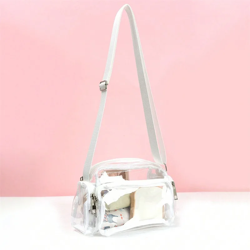 1PC Stylish Transparent And Lightweight Crossbody Bag Suitable For Girls White-Collar Workers Outdoor Travel Shopping