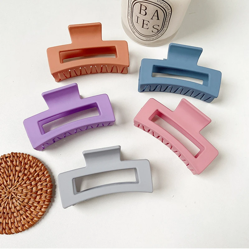 กิ๊บผมฉลามสี่เหลี่ยม 8.5/10.5 ซม.｜เครื่องประดับผมสีทึบป้องกันลื่น สำหรับผู้หญิงและเด็กหญิง