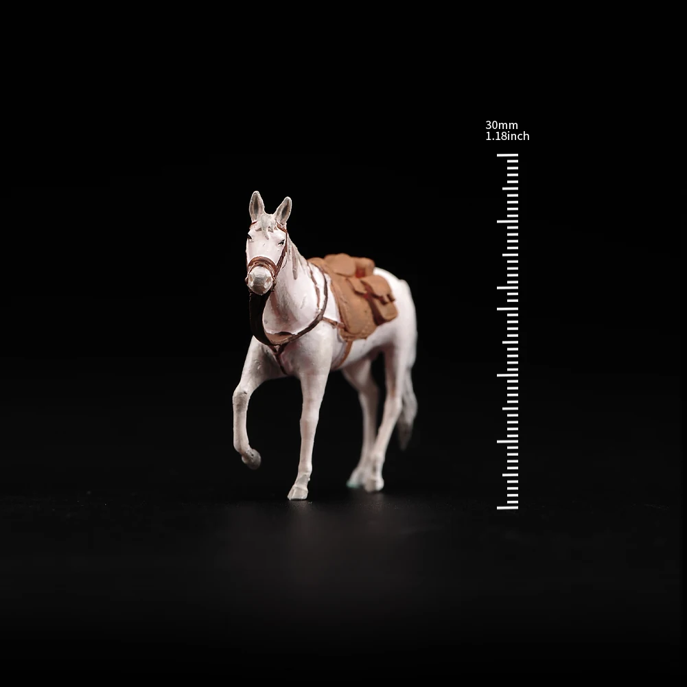 1/87 1/64 1/43 Painted White Dragon Horse Model Micro Action Figures Miniature Scenes For Collection Decoration Gifts