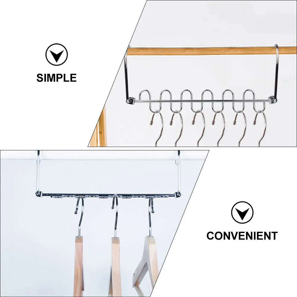 2Pcs Multi-Functional Clothes Racks Simple Structure Multi-Hole Design Hanger for Clothes Drying Storage