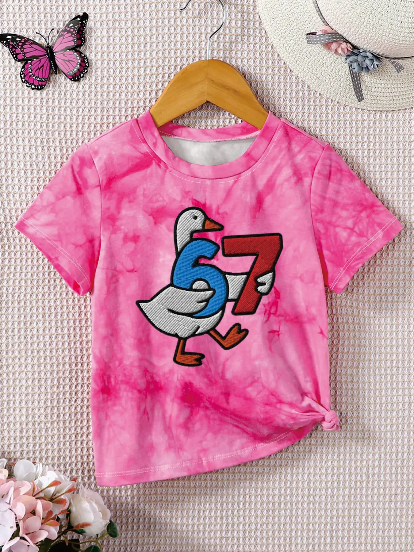 Kids Boys/Girls Tie-Dye T-Shirt, Cute Duck 