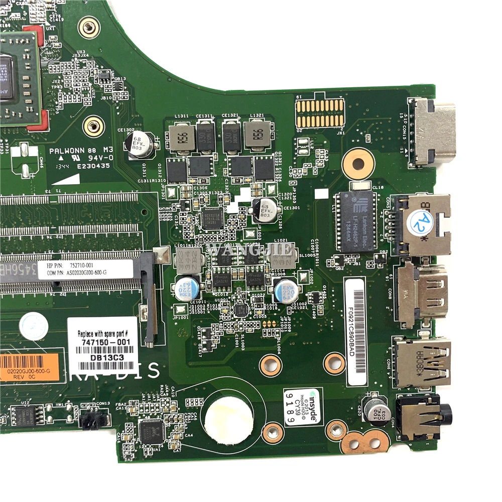 Untuk HP Envy 15-D 255 G2 Motherboard Laptop 747150-001 747150-501 CPU AMD A6-5200 CPU mainmainboard