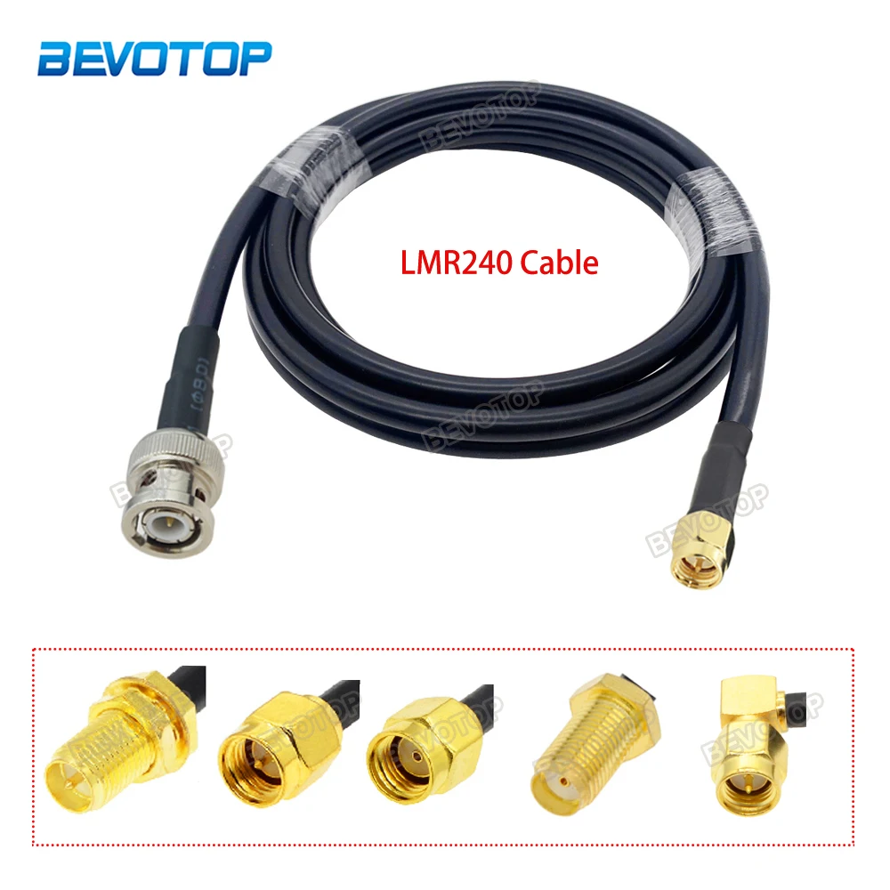 

LMR240 BNC Male Plug to SMA Type Pigtail RF Extension Cable for 4G LTE Wireless Router Gateway Cellular ADS-B Radio 15CM-30M