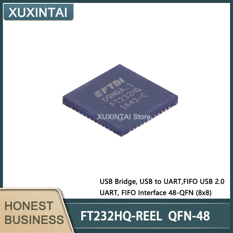 5 Pçs/lote Novo Original FT232HQ-REEL FT232HQ Ponte USB, USB para UART, FIFO USB 2.0 UART, Interface FIFO 48-QFN (8x8)