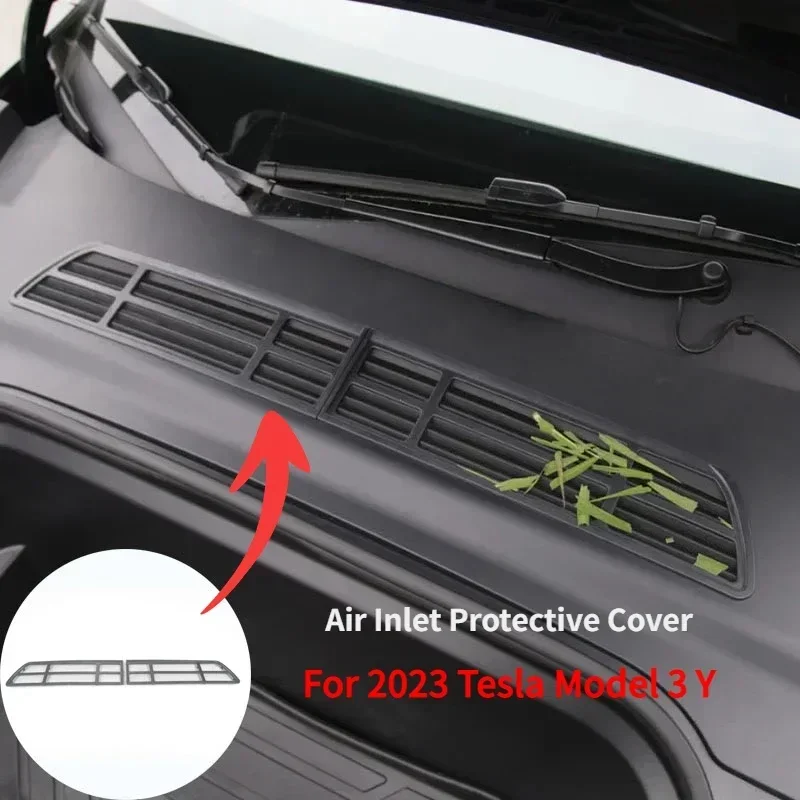 Air Inlet Protective Cover for 2023 Tesla Model 3 Y Insect-proof Net Front Air-conditioning Intake Grille Clean Accessories