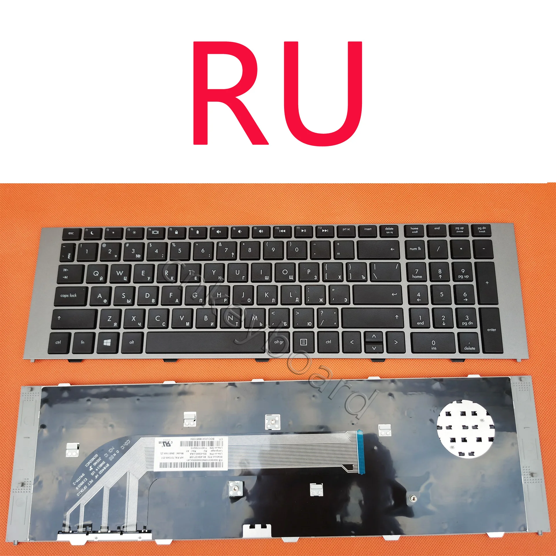 Original New Russian Keyboard for laptop HP ProBook 4740 4740S 4745S 4745 Back 90.4SK07.I0R SG-45840-XAA  701548-251