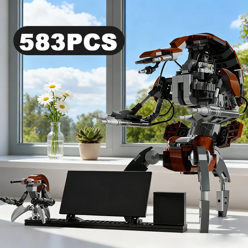 

583 шт., космическая битва, строительные блоки Droideka, звездный корабль, робот, борьба, сделай сам, сборные кирпичи, игрушки, подарки для детей, мальчиков и взрослых