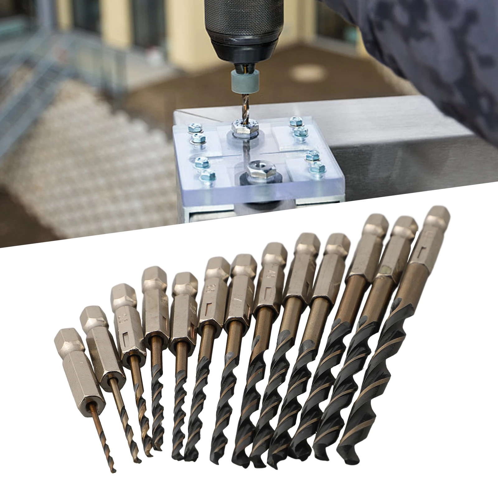 

Drills Drill Bit Tool 1.5-6.5mm 1/4 Hex Shank 13pcs 6.35mm Shank Accessory HSS High Speed Steel Part Replacement