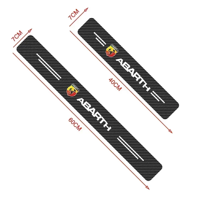 1/4/5pcs Car Threshold Strip Trunk Door Sill Protection Sticker For Fiat Abarth 595 Abarth 500 Abarth 124 spider Accessories - view 2