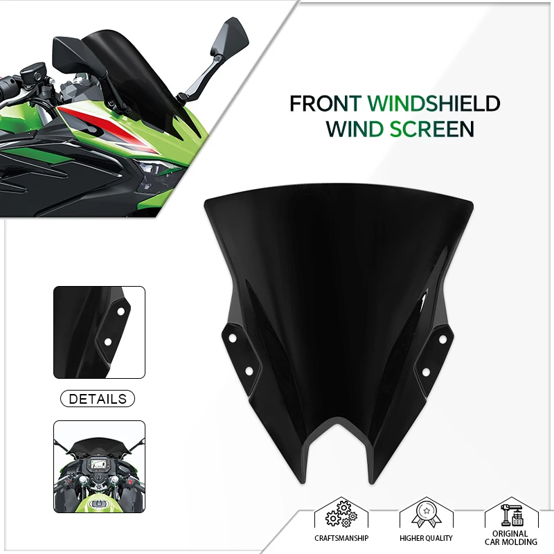 

For NINJA500 NINJA500SE 2024-2025 Motorcycle Front Windshield Glass Sun Visor Wind ninja500 Wind screen Shield Protector