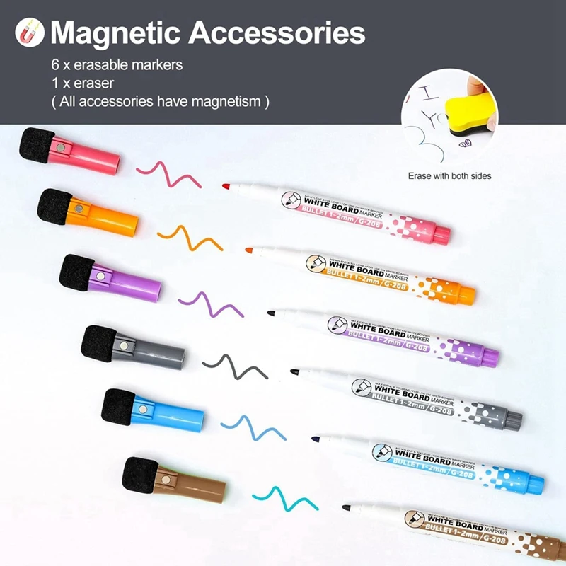 4 PCS Fridge, Wall Magnet Small Whiteboard Stain Resistant Technology, 12 X 8 Inches