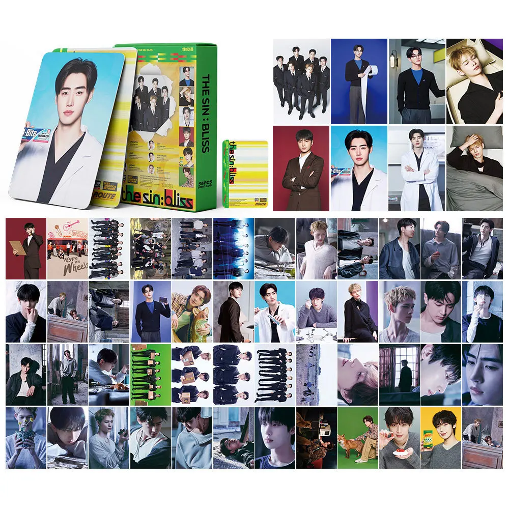 55Pcs The 8TH MINI ALBUM The Sin Bliss Lomo Cards Photocards HD Fans Collection Cards Decorative Stickers Present Gifts
