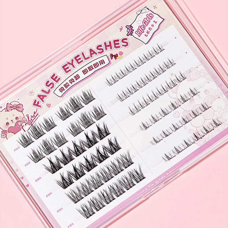 Life Girls Ciglia finte senza colla, set completo di ciglia finte, mix and match curl, ciglia finte superiori e inferiori