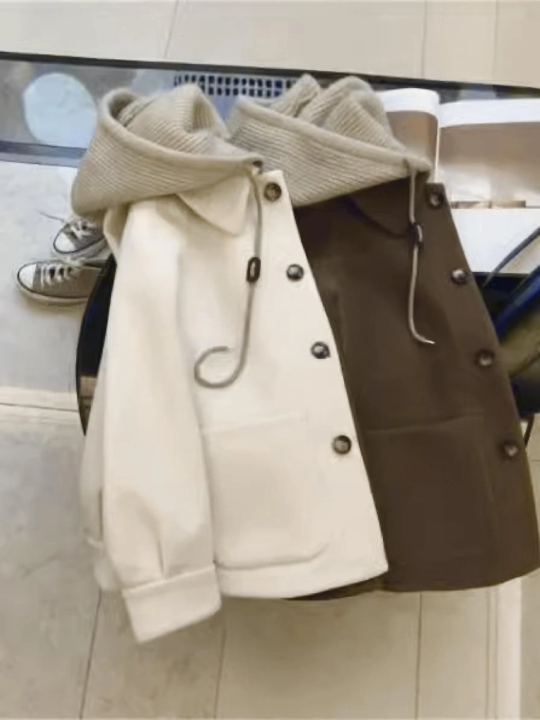 Tweed Jacket High Quality Womens Fall Hooded Outdoor Rainproof Morning Commuting Students Campus School Daily Life Recreation OL