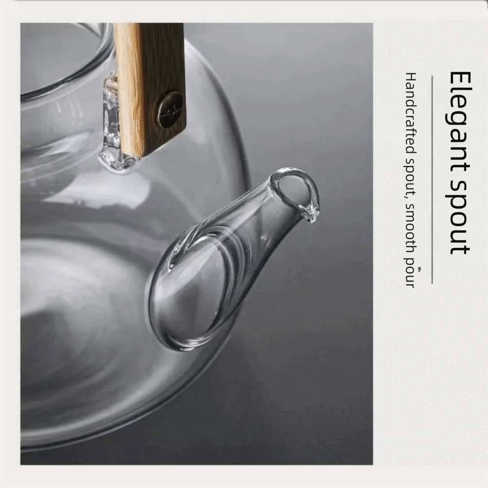 

1000ml Glass Tea Pot Transparent with Handle Japanese Style Teapot Tea Soup Separation Heat-Resistant Teapot Tea Brewing