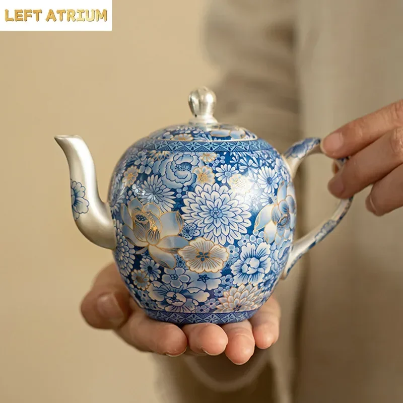 Chinese High-end Blue and White Beauty Teapot and Teacup Household One Pot and Two Cups Ceramic Kung Fu Tea Set Tool Gift Box