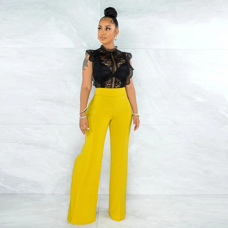 Casual High Waist Loose Wide Leg Pants for Women Spring Autumn New Female Back Zipper Floor-Length Pants Ladies Long Trousers