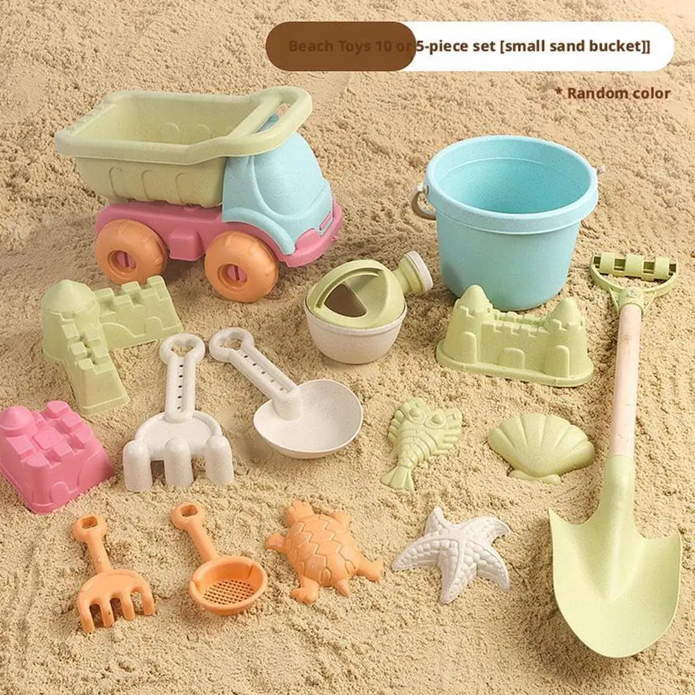 5/7/14/15Pcs Beach Toys Set Package Sand Toys for Kids Sandbox Toys with Collapsible Bucket Shovel Set Sand Molds Summer Outdoor