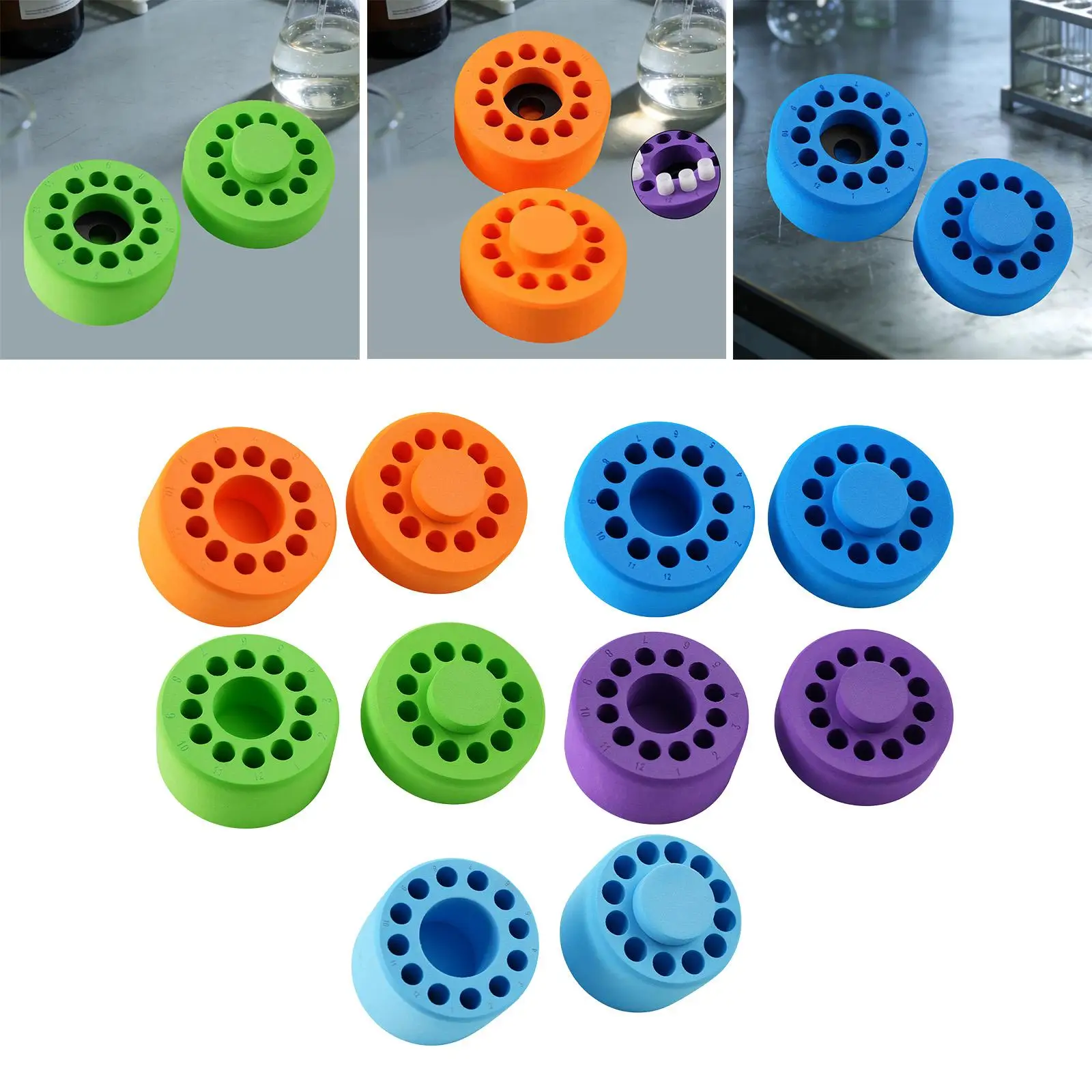 12 Slot Cooling Box Freezing Vial Container EVA Material Laboratory Freezer Organizer for Sample Transport and Experiments