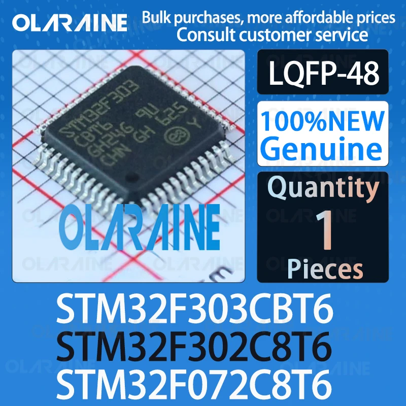 STM32F303CBT6 STM32F302C8T6 STM32F072C8T6 LQFP-48 ARM Cortex Processeurs intégrés MicrothoracMCU IC puce circuit Original