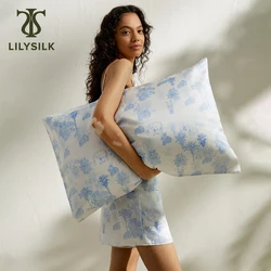 LILYSILK 100% Pure Silk Pillowcase with La Terra Print 19 Momme Natural for Hair Luxury Mulberry Home Textile Free Shipping