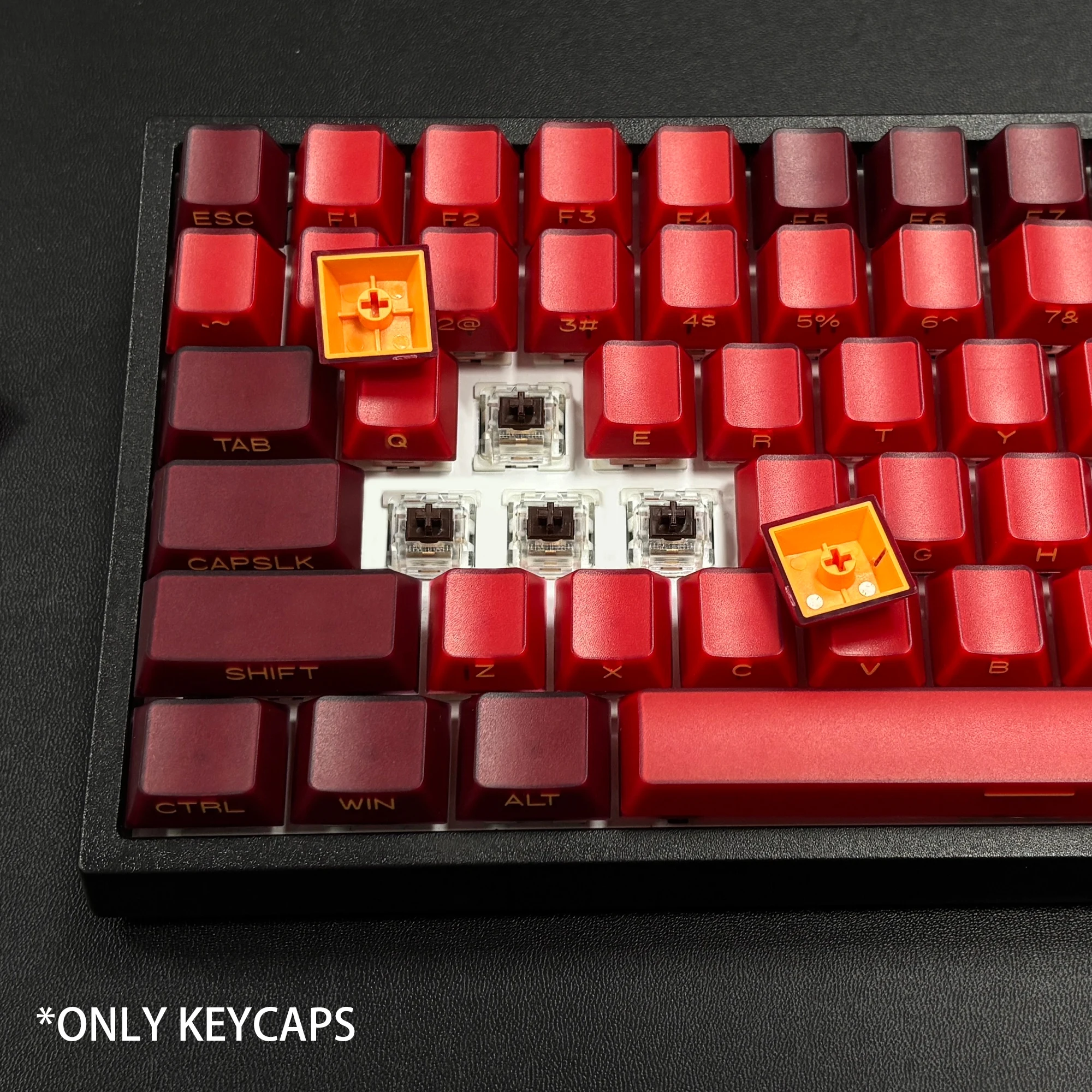 

145-клавишные минималистичные двухцветные колпачки Angela Red, изготовленные из материала PBT, с технологией пятисторонней печати, высота CHERR.