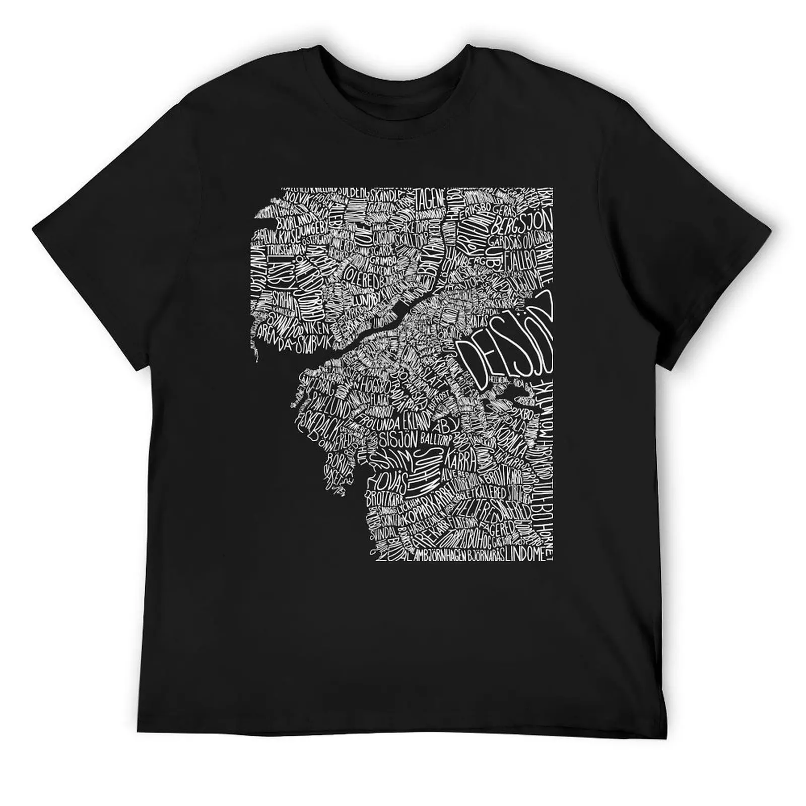 Typographic Map of Gothenburg (Black) T-Shirt customizeds plus sizes outfits for men