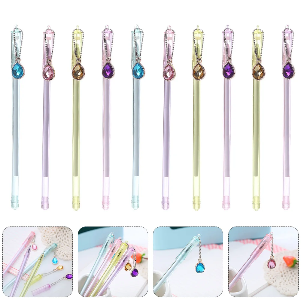 

10 Pcs Creative Chicken Heart Pen Writing Pens Stationery Ink Students Sign Gel Plastic