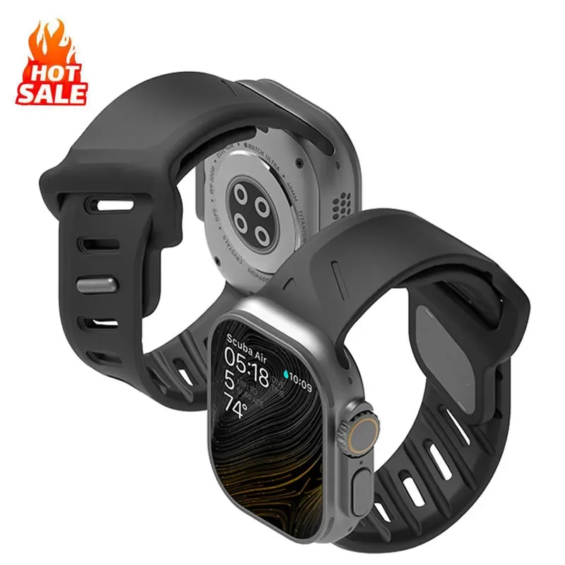 Silikon-Sportarmband für Apple Watch S10 11 46 mm 42 mm 44 mm 41 mm 45 mm 40 mm 49 mm 38 mm für iWatch Serie 9 8 7 6 5 SE 4 3 2 1