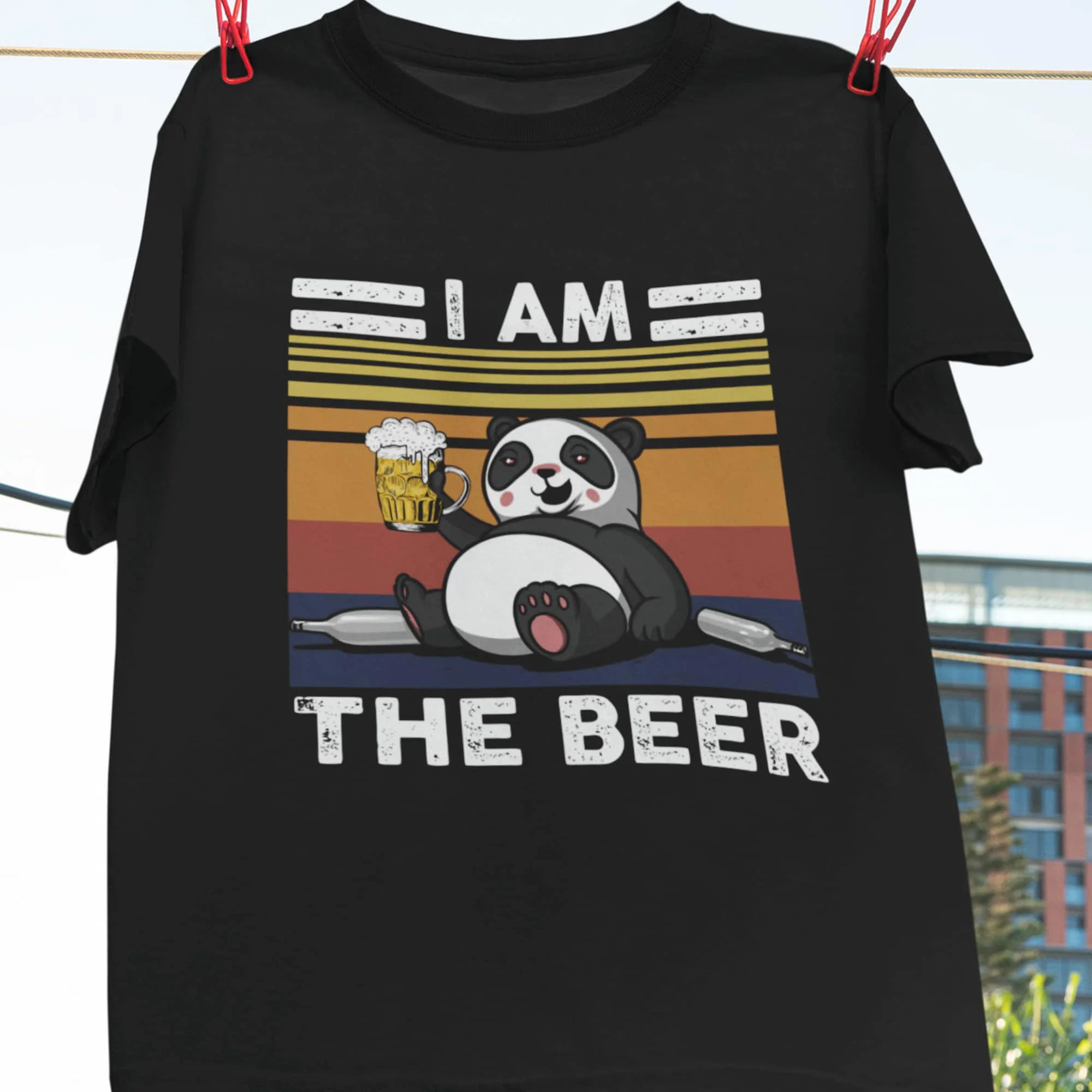 I Am The Beer Lazy Bear Funny Lovers Vintage T Shirt Panda