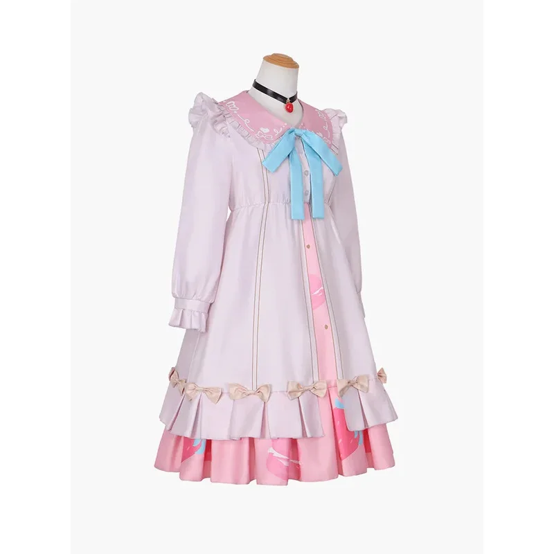 2025 11 لعبة مشروع Sekai Momoi Airi تأثيري حلي شعر مستعار الفتيات فستان وردي مع القوس هالوين كرنفال ليلة النساء الرجال دور جزء