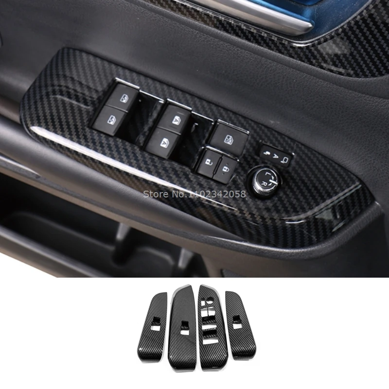 For Toyota Highlander 2015-2019 Car Carbon Fiber Color Interior Decoration Cover window lift swtich gear shift panle Accessories