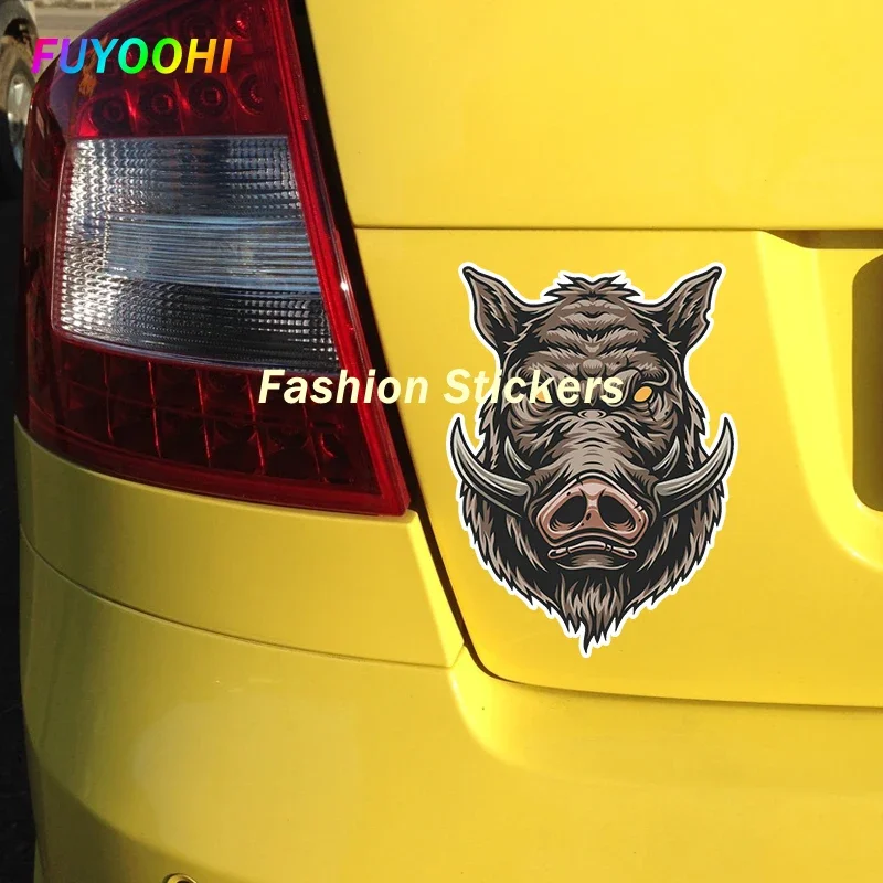 FUYOOHI Play Stickers Animal Angry Wild Boar Self-adhesive Decal Waterproof Auto Decors on Bumper Rear Window Laptop