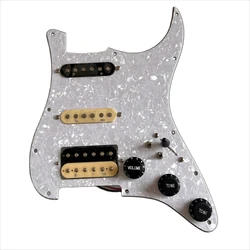 Upgrad Prewired SSH ST Guitarra Eléctrica Pickguard Set Coil Split Switch Loaded Zebra  Alnico 5 Pickup Guitar Accessories