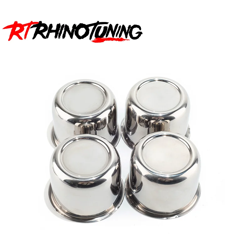 

RhinoTuning 2/4Pcs 79mm/3.11" Hub 59.6mm/2.35" H Stainless Push Through Hub Center Caps For Trailers Trucks SUVs RV Wheel Rims