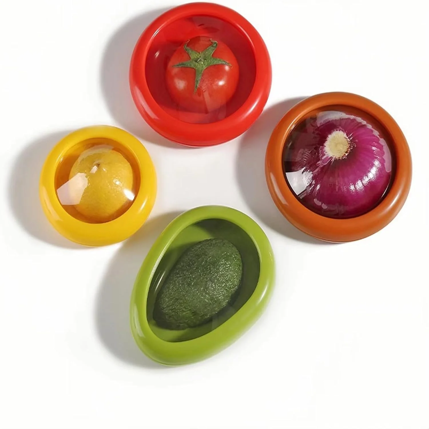 4-piece silicone fruit  container, silicone food  avocado, reusable silicone fruit and vegetable  container, silicone fruit  box