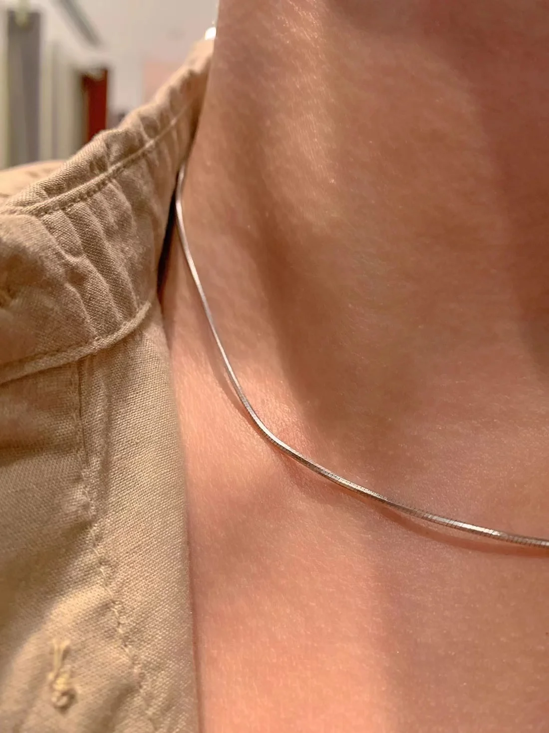 

Базовое колье из нержавеющей стали, модное простое квадратное ожерелье-цепочка из змеиной кости для мужчин, модные ювелирные аксессуары