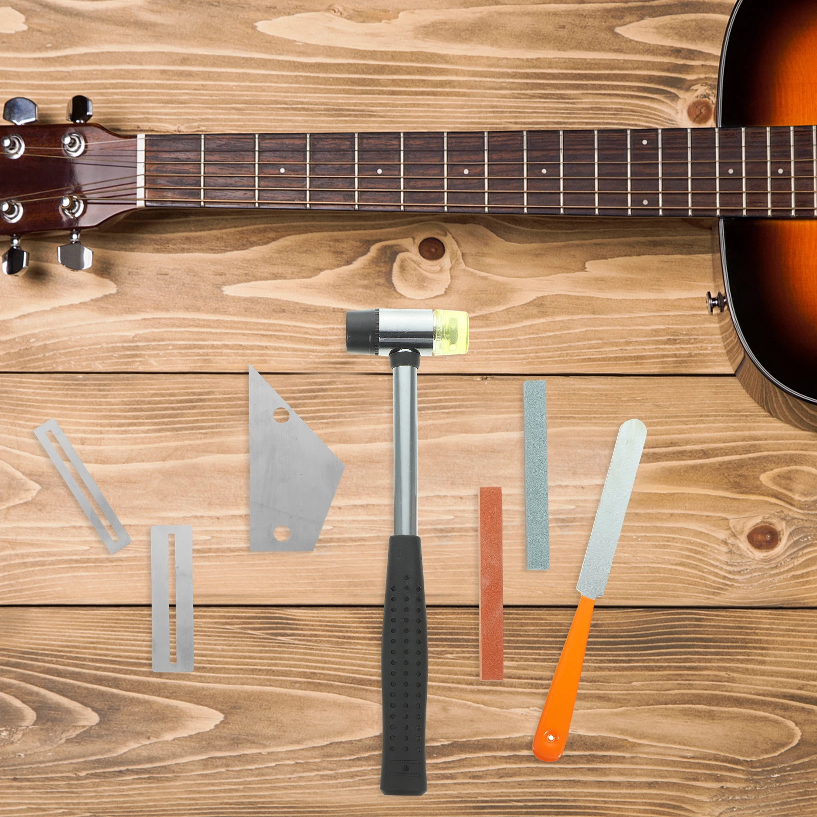 

Professional Guitar Repair Tool Kit 5 Pcs Luthier Hammer Fret String Action Gauge Bass Maintenance Accessories Exquisite