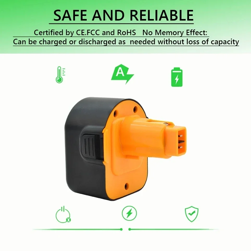 Air freight 12V nickel hydrogen tool battery, 3.5Ah 4.5Ah 6Ah/suitable for DeWalt DW9071 DW9072 DC9071 DE9072 DE9074 DE9075