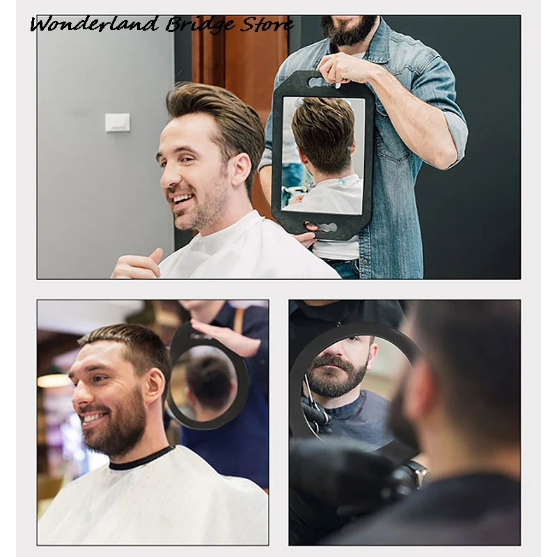 Barber SHop Hair Salon Mirror With Foam Around Black Shop Hairdressing Makeup Mirror Sponge Protection Home Supplies