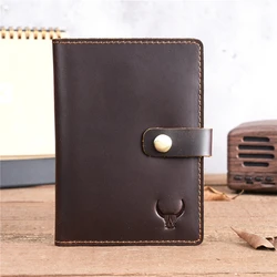 Whosale Men Women Genuine Leather Travel Passport Cover Holder Protevtor Vacancy Blank Funda Pasaporte Business Unisex Plain