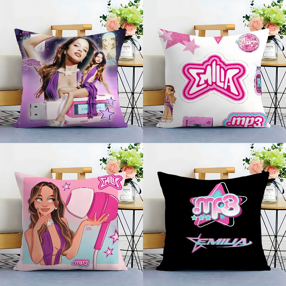 Singer Emilia Mernes mp3 Pillow Case Plush Fabric Soft  Pillowcase Double Sided Print Cushion Cover Household Gifts