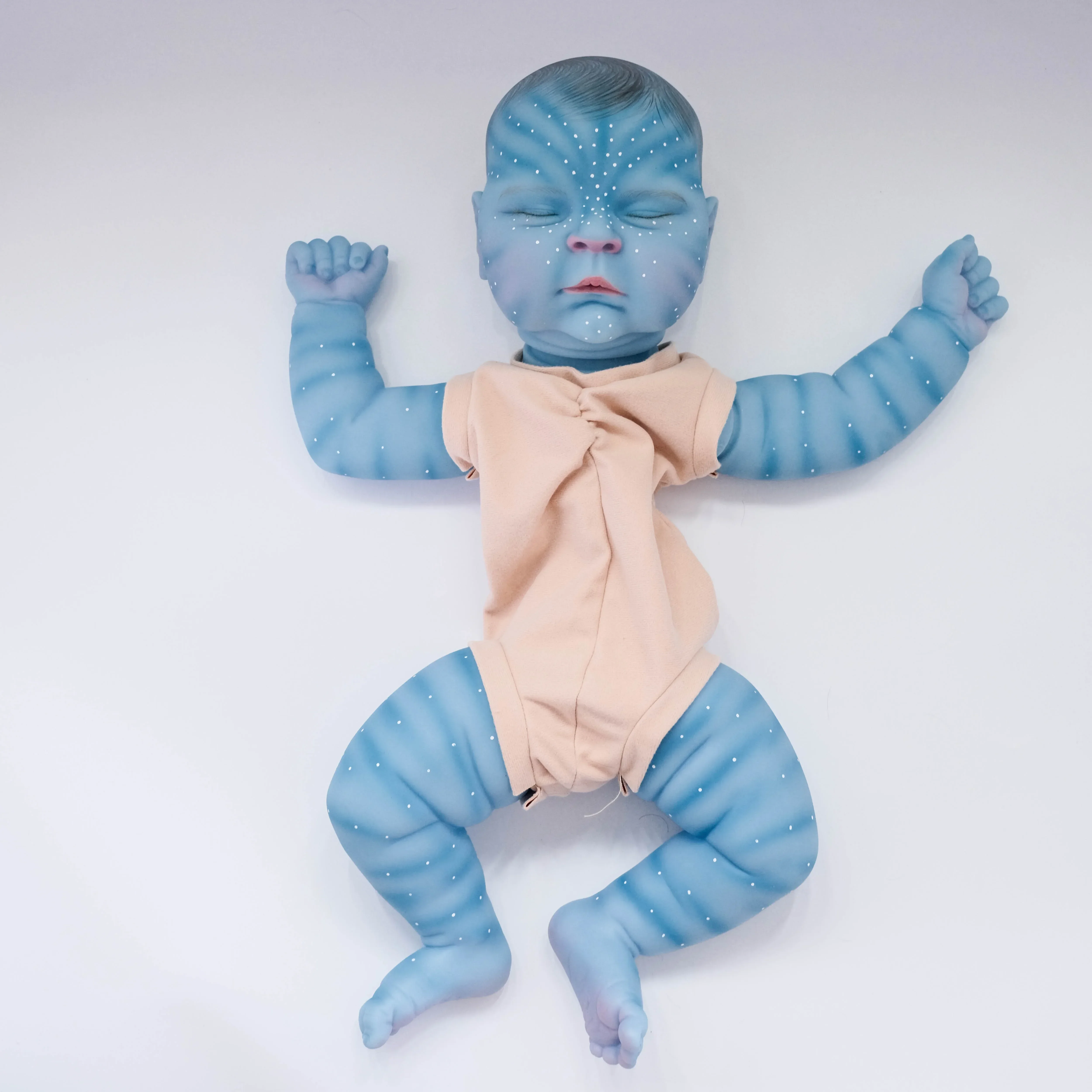 19inch Peaches Version Woodland Lifelike Blue skin  Already Painted Unfinished Doll Parts DIY Baby Kit