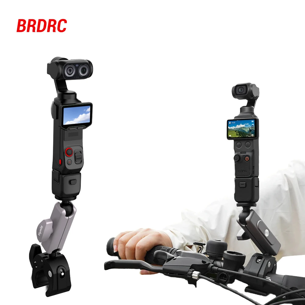 Flymile Bicycle Holder Motorcycle Handlebar Mount for DJI Pocket 4 4P 3 Action 6/Insta360 Luna Ultra X5 Ace Pro 2 Accessories