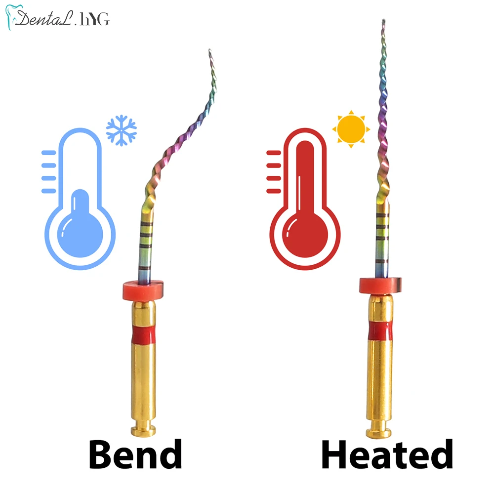 6 قطعة/صندوق قوس قزح سلسلة SX-F3 الذهب الملفات الحرارة المنشط NiTi قناة الجذر الملفات يمكن ثني العلاج اللبية ملف دوار