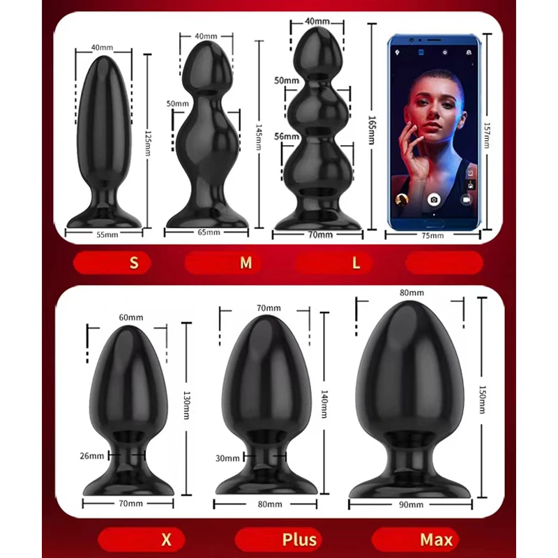 6 Size Anal Plug Big Buttplug Vagina Dilator G-Spot Butt Stimulator Sex Toys for Gay Couples Adult Games Women Men Masturbators