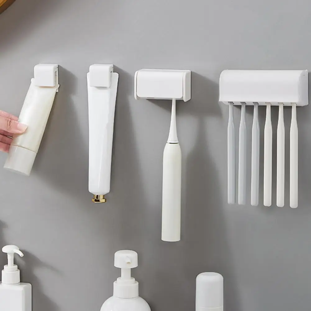 Toothbrush Toothpaste Holder Rack Hygienic PP Easy Installation Stylish Toothbrush Organizer Household Supplies