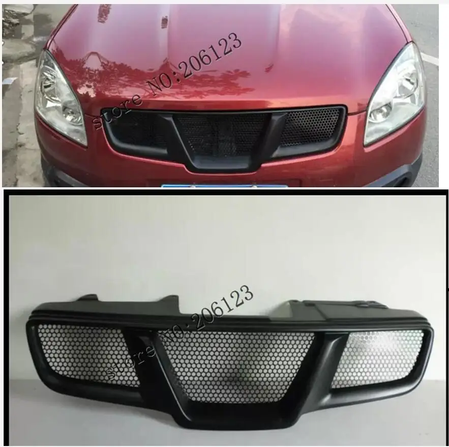 Resin Black Front Bonnet Grille Grill Overlay Fits Nissan Qashqai 2008-2012 1PCS For Nissan Qashqai / +2 / Dualis 2007-2013 J10