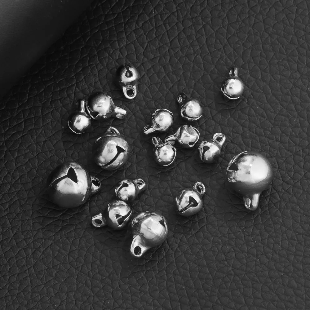 20pcs Stainless Steel Loud Bell Pendant Hanging Christmas Ornaments Decorations Party Charms DIY Jewelry Crafts Wholesale